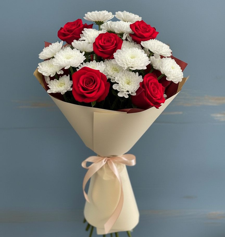 Букет цветов из: Розы и Хризантемы в Новочеркасске