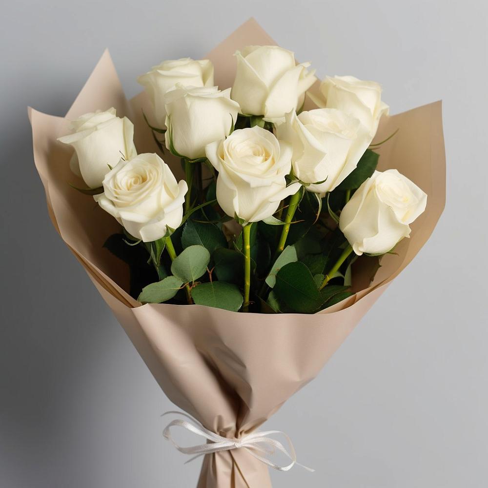 Букет 9 Белых роз Эдлесс Лав в Новочеркасске