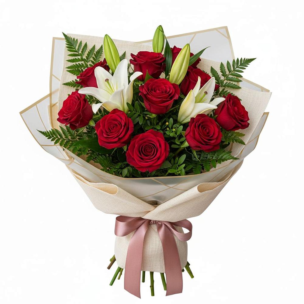 Букет цветов из: Лилии и Розы в Новочеркасске