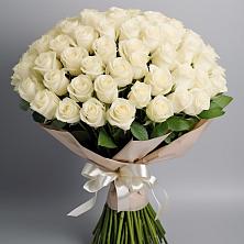 Букет 101 беля роза Белоснежка в Новочеркасске