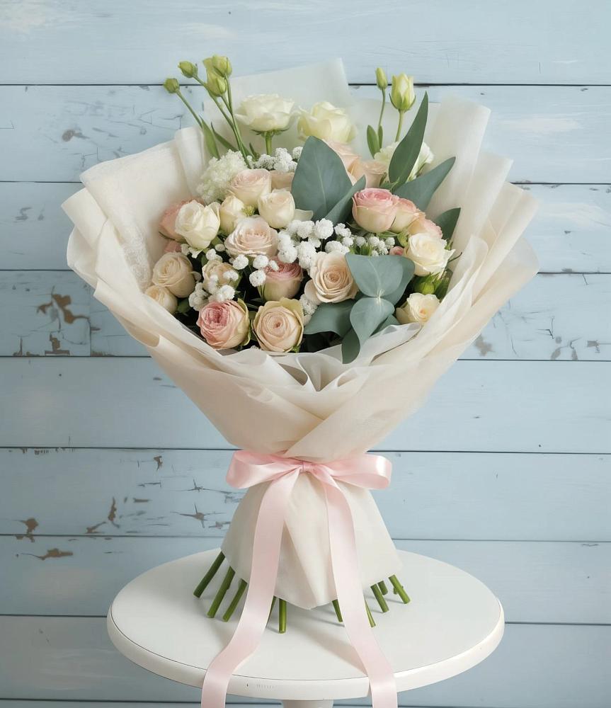 Букет цветов из: Розы и Лизиантусы в Новочеркасске