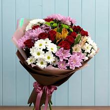Букет цветов из:  Розы, Хризантемы и Альстромерии в Новочеркасске