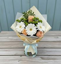 Букет цветов из:  Герберы, Розы и Хризантемы #REPLACE_PRED# Новочеркасске