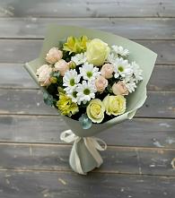 Букет цветов из:  Альстромерии, Розы и Хризантемы в Новочеркасске